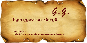 Gyorgyevics Gergő névjegykártya
